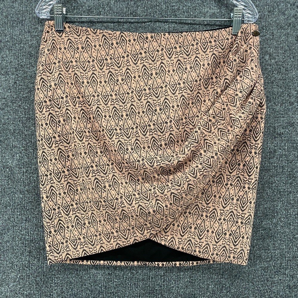 Maison Scotch‎ Skirt Womens 2 Brown Faux Wrap Fitted Ladies Classic Cocktail
